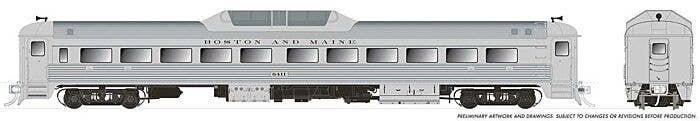 Budd RDC-9 - Standard DC -- Boston & Maine 6407 (McGinnis, stainless, white, blue, black), HO, Rapido Trains Inc 16305