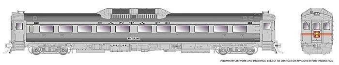 Budd RDC-1 & RDC-2 Set - Standard DC -- Santa Fe DC-191, DC192 (As-Delivered, stainless, red, black, yellow), HO, Rapido Trains