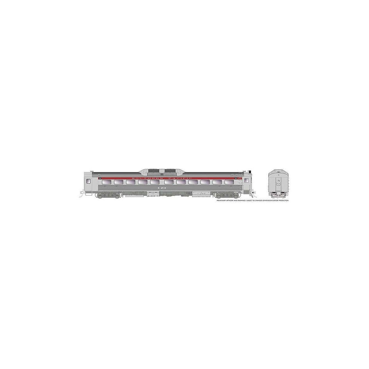 Budd RDC-1 Phase 1b Rebuild - Standard DC -- Southern Pacific SP-10 (stainless, red), HO, Rapido Trains Inc 16333
