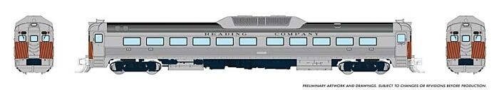 Budd RDC-1 Phase 2 - Standard DC -- Reading (silver with safety stripes), N, Rapido Trains Inc 516011