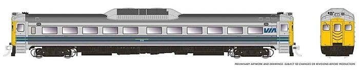 Budd RDC-1 Phase 1c - Sound and DCC -- VIA Rail Canada 6113 (stainless, blue, yellow), HO, Rapido Trains Inc 16838