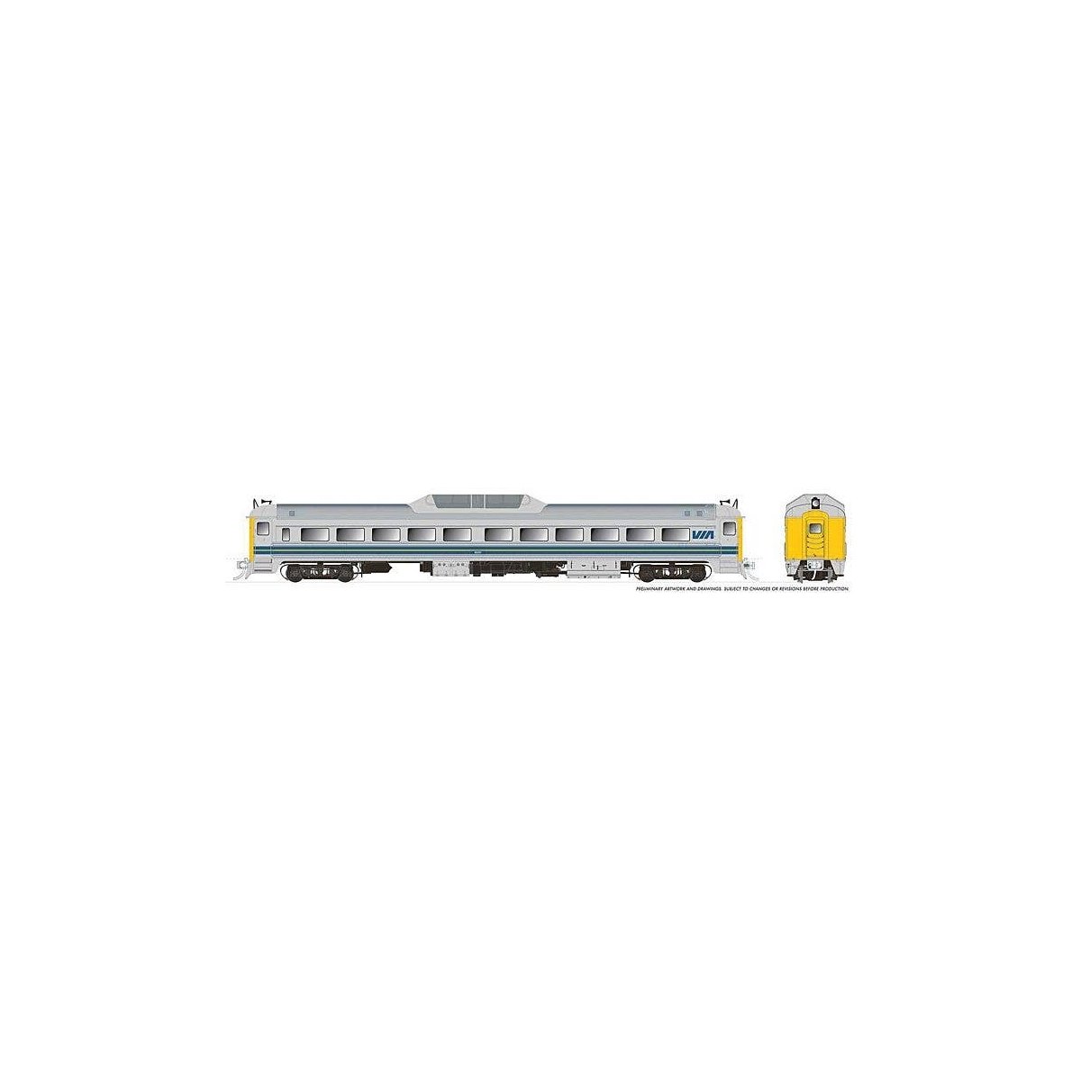 Budd RDC-9 - Sound and DCC -- VIA Rail Canada 6006 (stainless, blue, yellow), HO, Rapido Trains Inc 16843