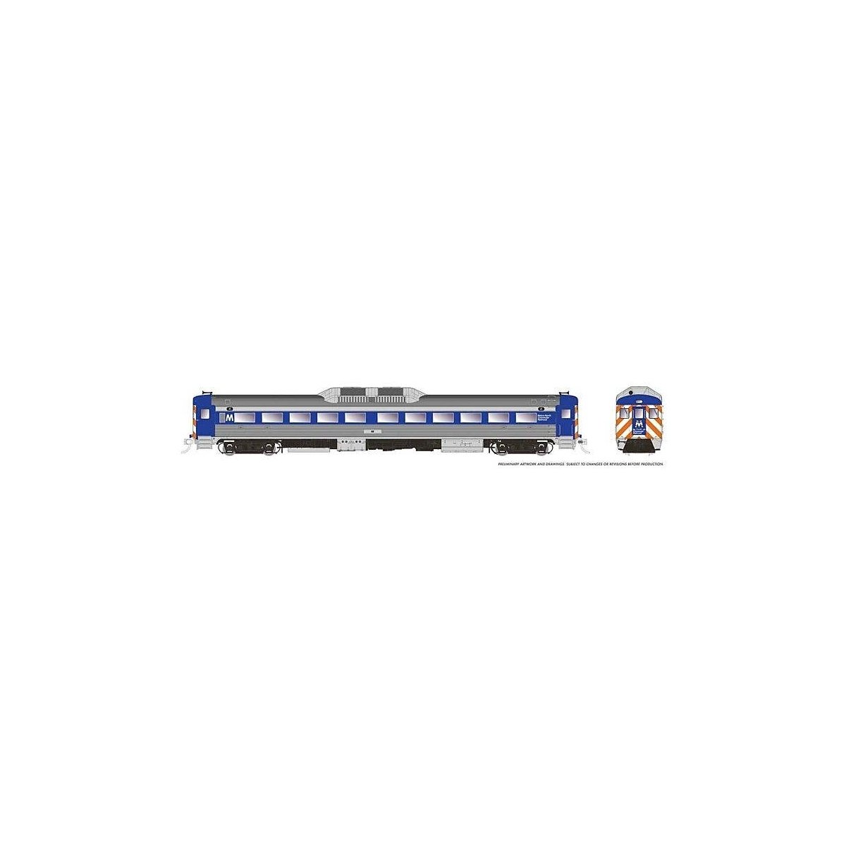 Budd RDC-1 Phase 1b - Sound and DCC -- Metro-North 56 (stainless, blue, red, black), HO, Rapido Trains Inc 16822