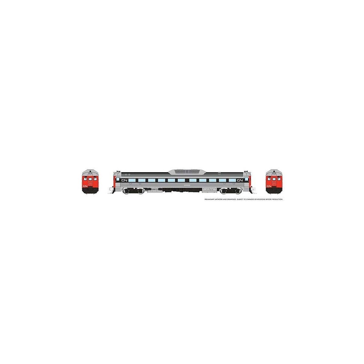 Budd RDC-1 Phase 2 - Standard DC -- Canadian National (silver, red, black, Noodle Logo), N, Rapido Trains Inc 516006