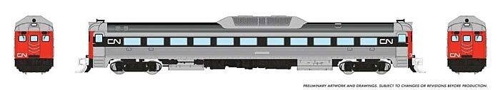 Budd RDC-1 Phase 2 - Standard DC -- Canadian National (silver, red, black, Noodle Logo), N, Rapido Trains Inc 516006
