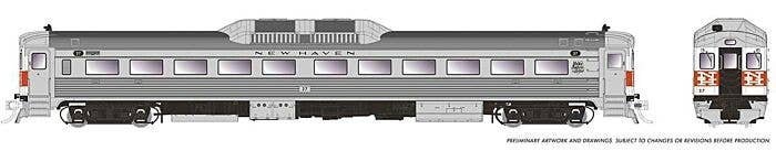 Budd RDC-1 Phase 1b - Sound and DCC -- New Haven 39 (McGinnis, stainless, white, red, black), HO, Rapido Trains Inc 16825