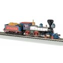 4-4-0 w/Wood Tender Load - Sound & DCC -- Central Pacific `Jupiter` (silver, black, blue, red), HO, Bachmann Industries 52702
