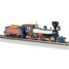 4-4-0 w/Wood Tender Load - Sound & DCC -- Central Pacific `Jupiter` (silver, black, blue, red), HO, Bachmann Industries 52702