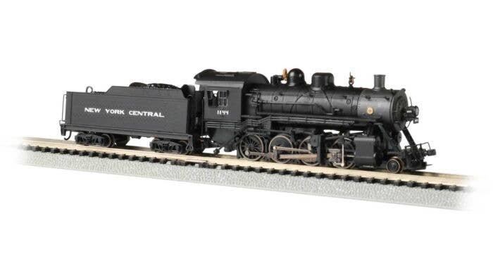Baldwin 2-8-0 Consolidation - Sound and DCC -- New York Central 1144 (black, graphite), N, Bachmann Industries 51358