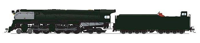 Class Q2 4-4-6-4 Duplex Production Version - Sound & DCC - Paragon4 Brass Hybr -- Painted, Unlettered (black, graphite, Tuscan),