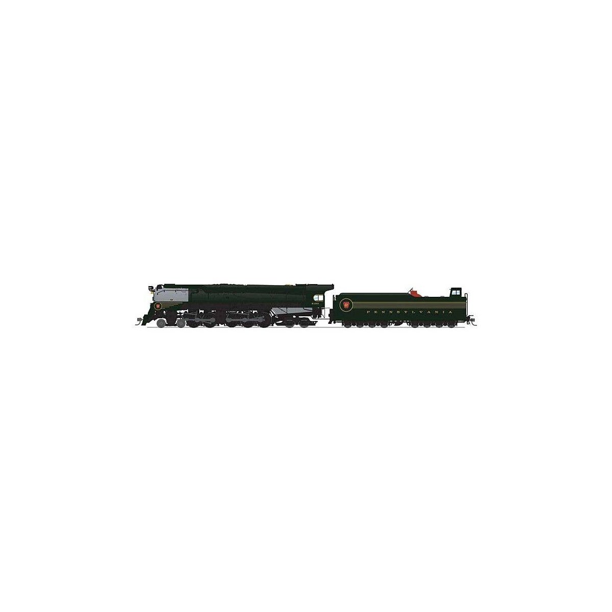 Class Q2 4-4-6-4 Duplex - Sound and DCC - Paragon4(TM) Brass Hybrid -- Pennsylvania Railroad 6190 (Fantasy Scheme, Brunswick Gre