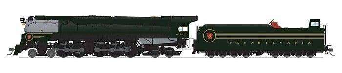 Class Q2 4-4-6-4 Duplex - Sound and DCC - Paragon4(TM) Brass Hybrid -- Pennsylvania Railroad 6190 (Fantasy Scheme, Brunswick Gre