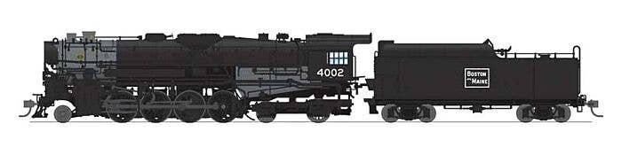 Class T1a 2-8-4 Berkshire with 4-Axle Tender - Sound, DCC & Smoke - Paragon4 -- Boston & Maine 4016 (black, graphite), HO, Broad