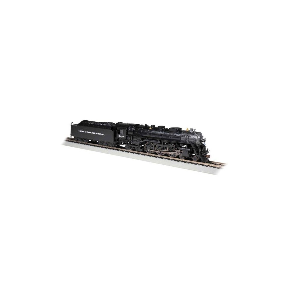 Class J3a 4-6-4 Hudson - WOWSound(R) and DCC -- New York Central 5438 (black, graphite, Gothic Lettering), HO, Bachmann Industri