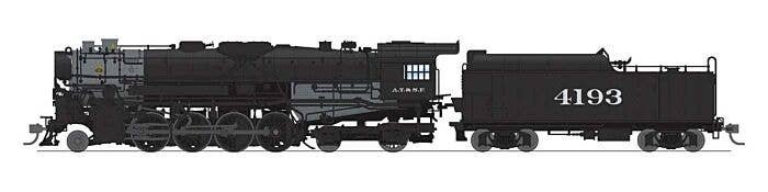 Class T1A 2-8-4 Berkshire - Sound, DCC and Smoke - Paragon4(TM) -- Atchison, Topeka & Santa Fe 4193 (black, graphite), HO, Broad