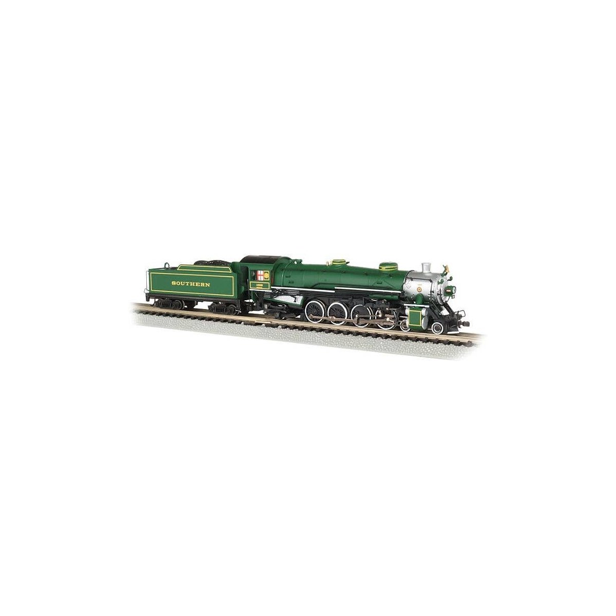 4-8-2 Light Mountain - Sound and DCC -- Southern Railway 1489 (green, silver), N, Bachmann Industries 53451