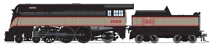 Streamlined 4-6-2 Pacific - Standard DC - Stealth -- Chicago & Eastern Illinois 1008 (Fantasy Dixie Flagler, black, gray, red), 