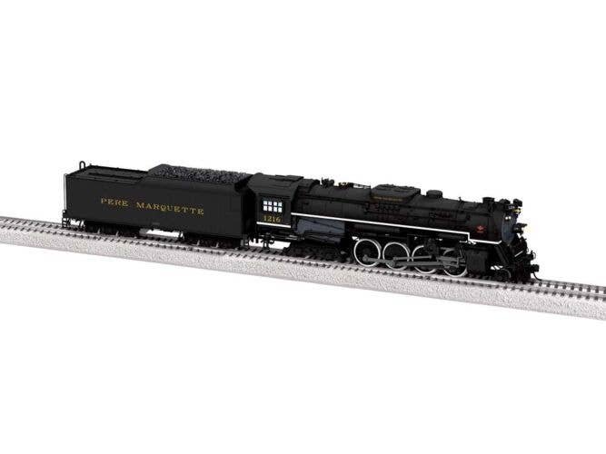 2-8-4 Berkshire - Standard DC -- Pere Marquette 1216 (black, graphite, yellow), HO, Lionel 2562091
