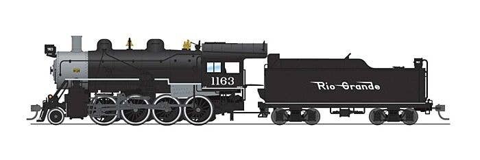 2-8-0 Consolidation - Standard DC - Stealth -- Denver & Rio Grande Western 1163 (black, graphite, Flying Grande), HO, Broadway L