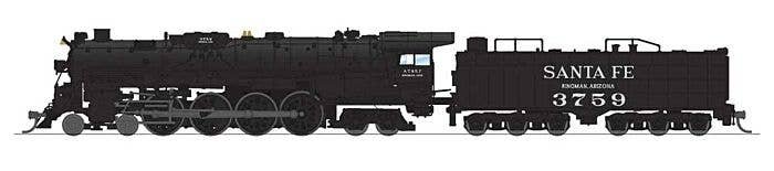 Santa Fe 4-8-4 Northern - Standard DC - Stealth -- Santa Fe 3759 (2020s Kingman, AZ Display Scheme, black, silver, white), N, Br