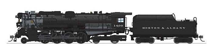Class A1a Lima 2-8-4 Berkshire - Sound and DCC - Paragon4 Hybrid -- Boston & Albany 1400 (Early 1930s, black, graphite), HO, Bro