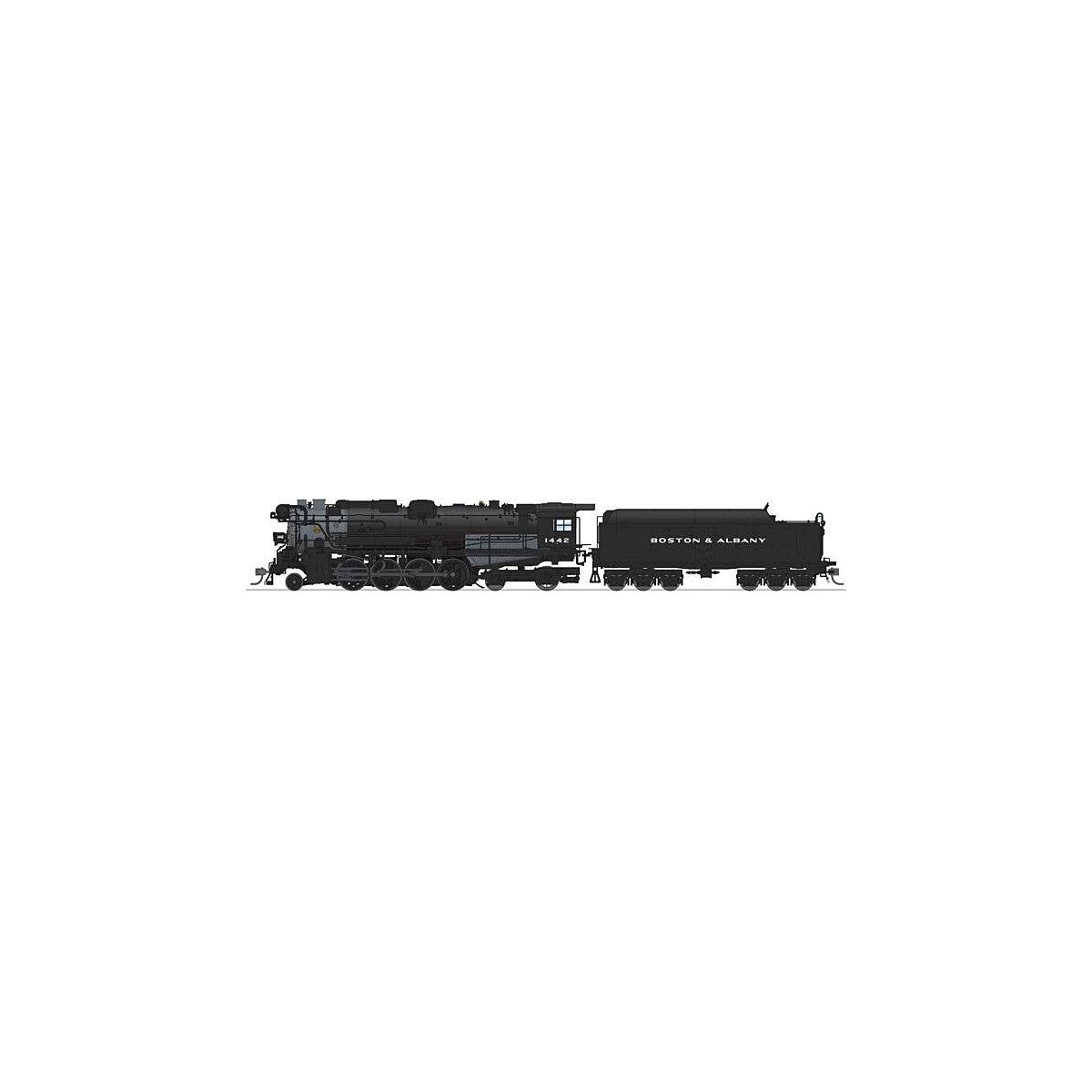 Class A1b Lima 2-8-4 Berkshire - Sound and DCC - Paragon4 Hybrid -- Boston & Albany 1442 (Post 1946, black, graphite), HO, Broad