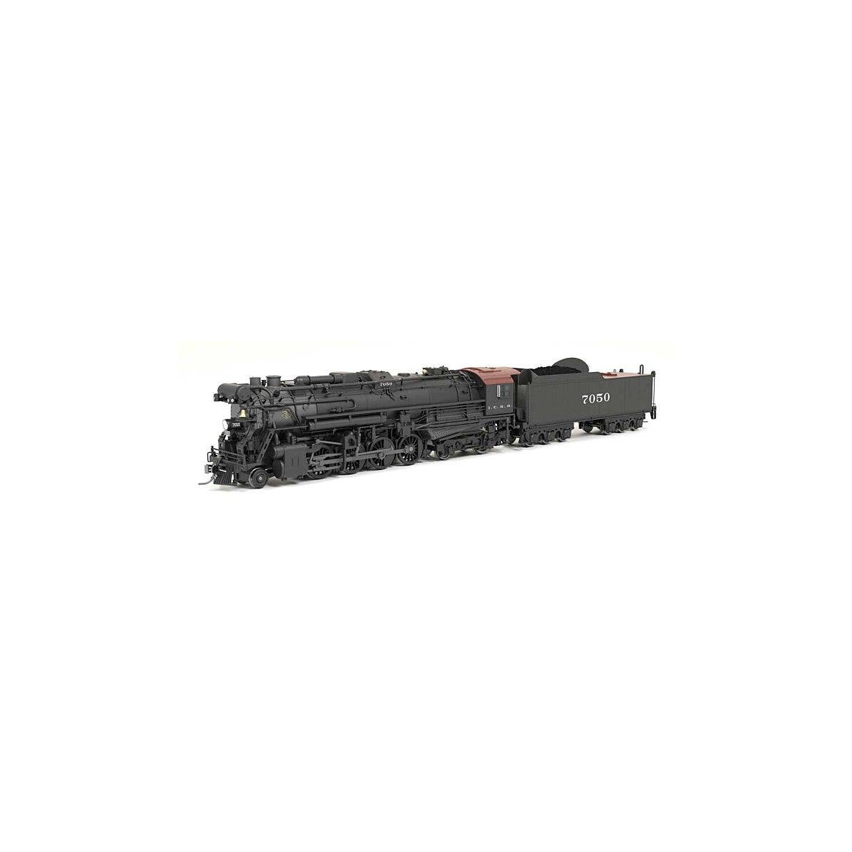 Lima 2-8-4 Berkshire - Sound and DCC - Paragon4 Hybrid -- Illinois Central 7050 (black, graphite, Tuscan), HO, Broadway Limited 
