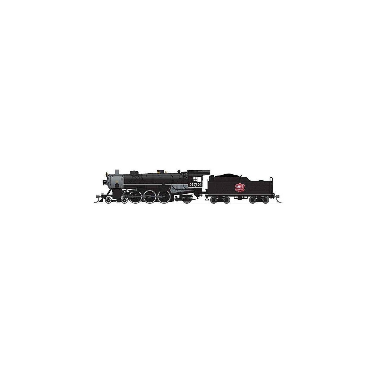 USRA 4-6-2 Light Pacific - Sound and DCC - Paragon4(TM) -- Missouri-Kansas-Texas 353 (black, graphite, red Logo), N, Broadway Li