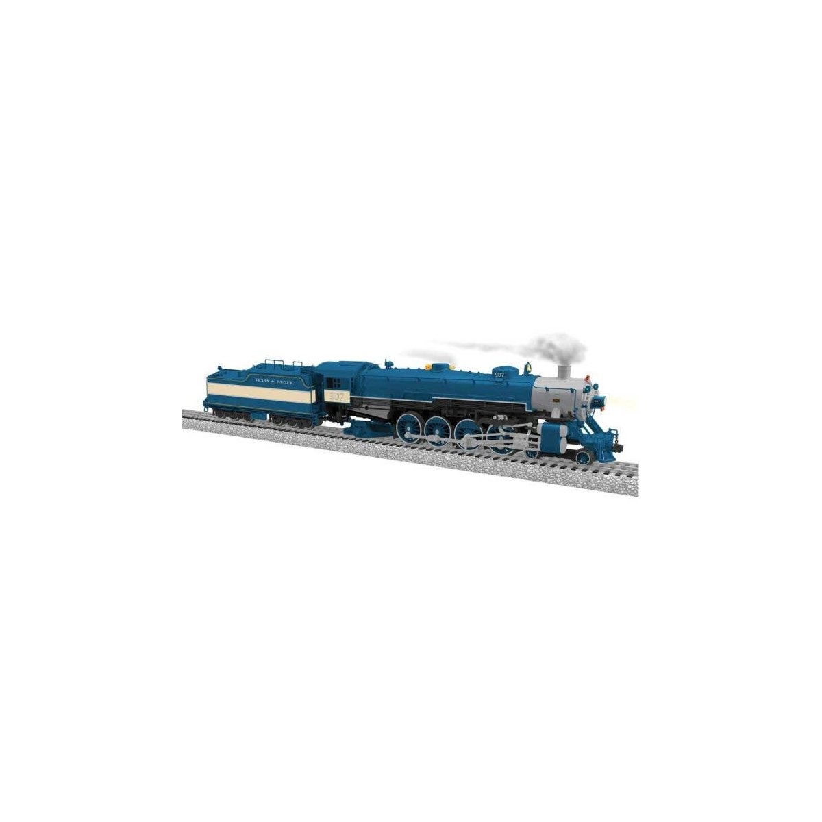USRA 4-8-2 Mountain - 3-Rail w/Legacy Sound, Control & Smoke -- Texas & Pacific 907 (blue, cream, graphite, yellow), O, Lionel 2
