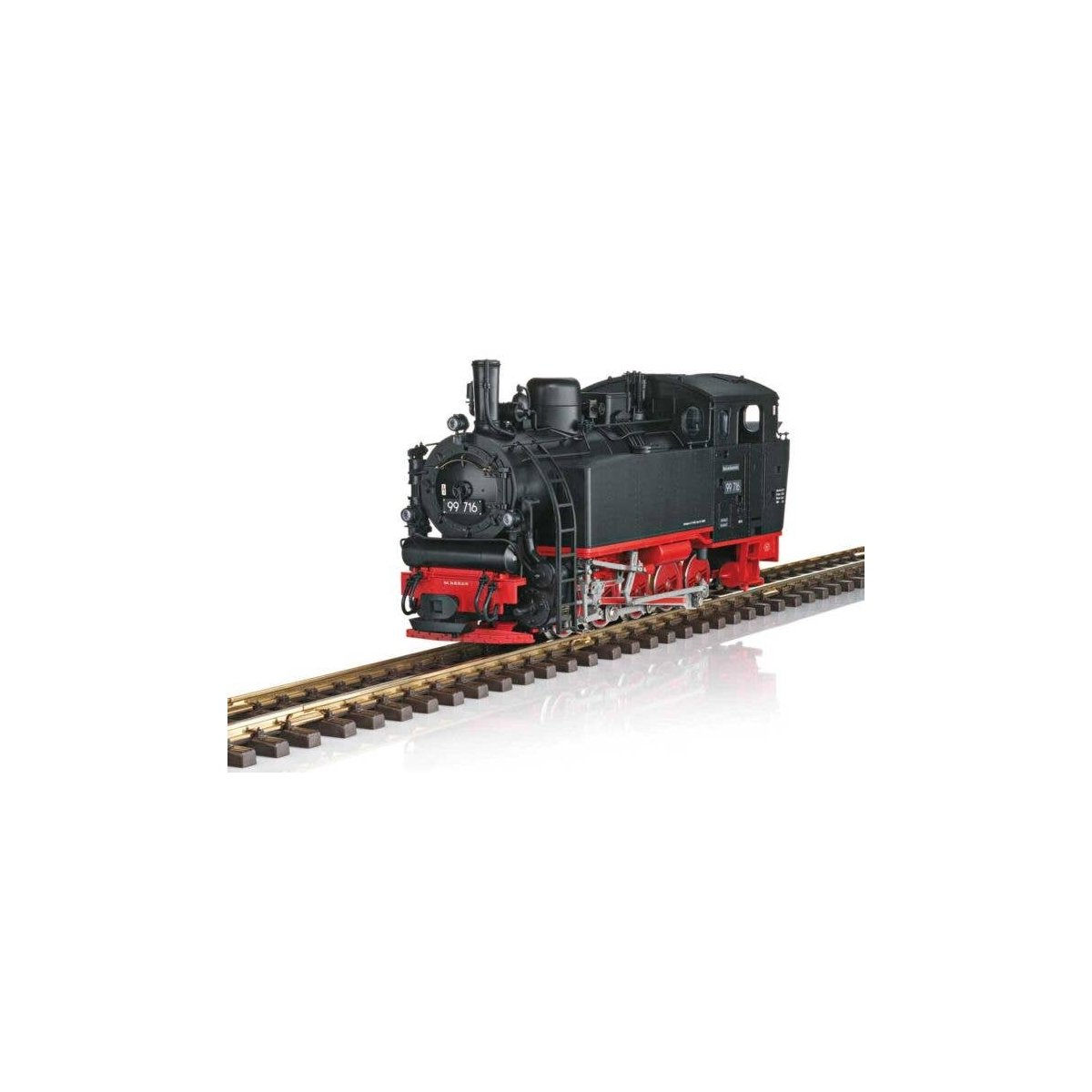 Class 99 0-10-0T w/Sound and DCC -- Ochsle Museum Railroad 99 716 (Era VI, black, red), G, LGB 20483