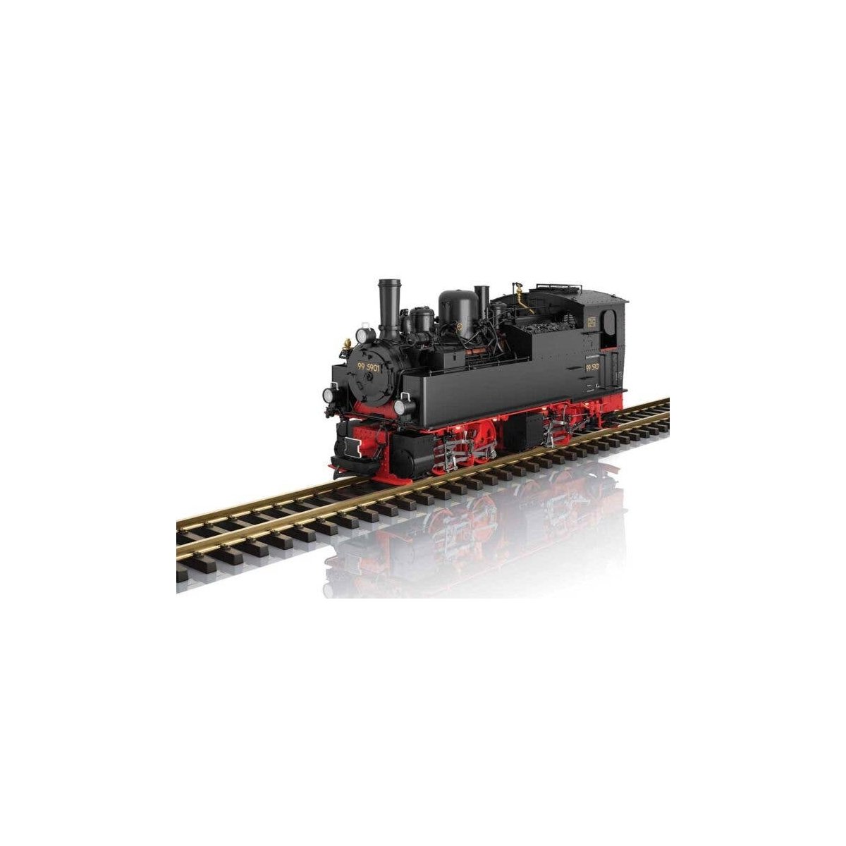 0-4-4-0T - Sound and DCC -- Harzquer Railroad HSB 99 5901 (Era VI, black, red), G, LGB 26591