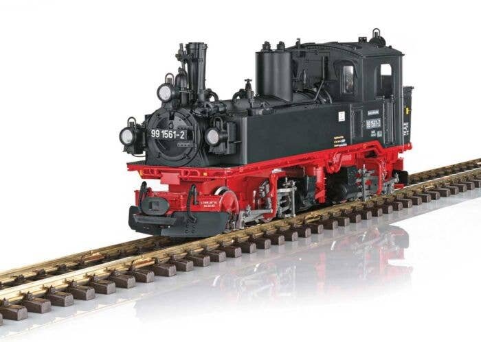 Class IV K 0-4-4-0T - Sound, Smoke and DCC -- Presnitz Valley Railroad 99 1561-2 (Era IV 1984, weathered, black, red), G, LGB 26