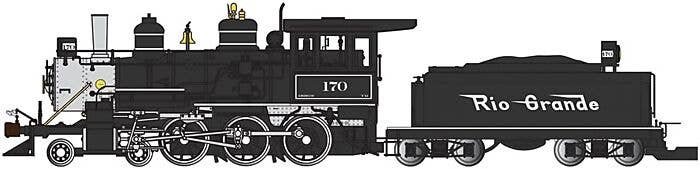 4-6-0 - Standard DC - Sound-Ready with Installed Speaker -- Denver & Rio Grande Western 170 (black, silver), G, Bachmann Industr