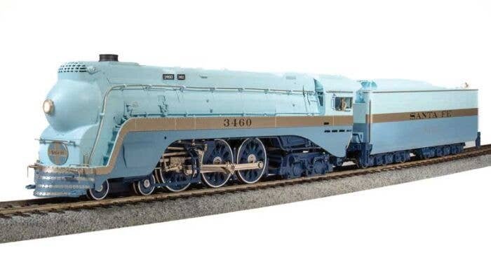 3460 Class 4-6-4 Hudson - Standard DC - Stealth Brass Hybrid -- Santa Fe 3460 (Blue Goose, As-Delivered Number on Tender, blue, 