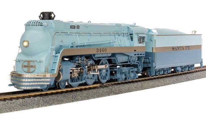 3465 Class 4-6-4 Hudson - Standard DC - Stealth Brass Hybrid -- Santa Fe 3460 (1951-1953, Blue Goose, blue, white), HO, Broadway