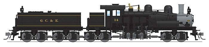 Class D 4-Truck Shay - Standard DC - Stealth -- Greenbrier, Cheat & Elk 14 (black, graphite), HO, Broadway Limited Imports 8261
