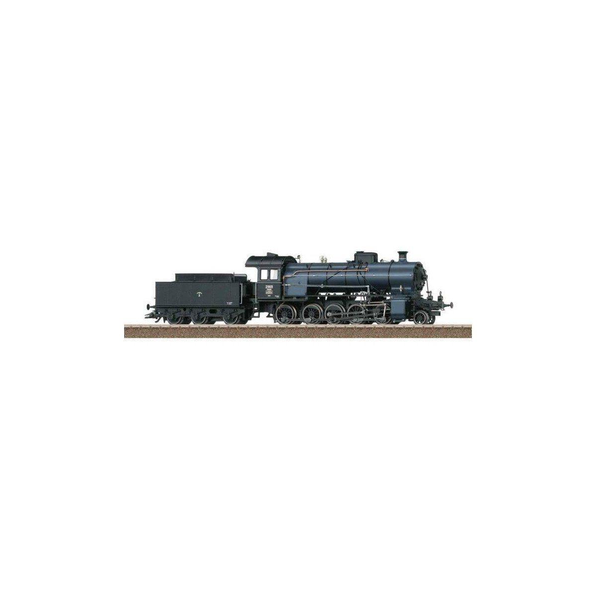 Class C 5/6 2-10-0 Elephant - Sound and DCC -- Swiss Federal Railways SBB 2969 (Era IV-V, gray, black, SLM Display), HO, Trix 25