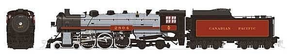 Class H1a 4-6-4 Hudson - Sound and DCC -- Canadian Pacific 2804 (bright maroon, gray, black, Beaver Shield), HO, Rapido Trains I