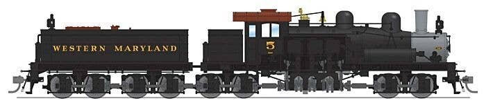 Class D 4-Truck Shay - Standard DC - Stealth -- Western Maryland5 (black, graphite, Tuscan), HO, Broadway Limited Imports 8257
