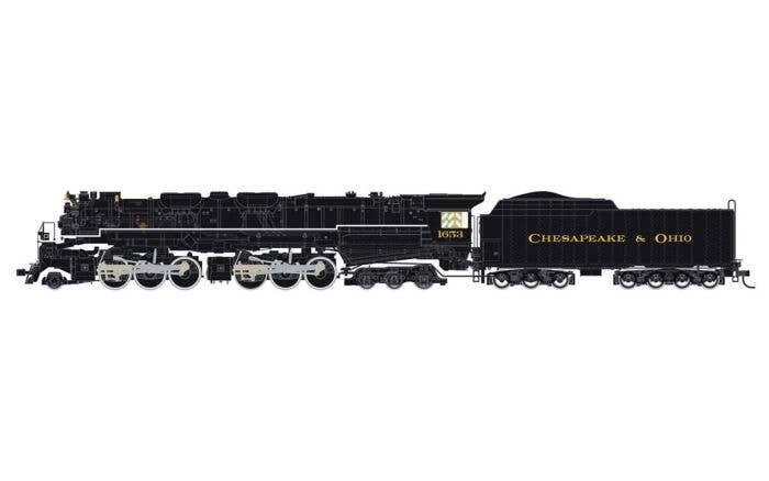 2-6-6-6 Allegheny - ESU LokSound 5 Sound and DCC -- Cheseapeake & Ohio 1653 (black, yellow), HO, Rivarossi HR2952S