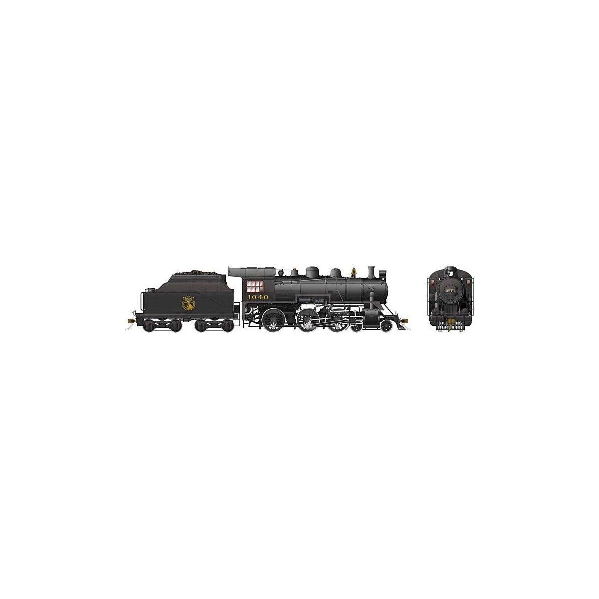 Class D10h 4-6-0 - Standard DC -- Dominion Atlantic 1040 (black), HO, Rapido Trains Inc 602011