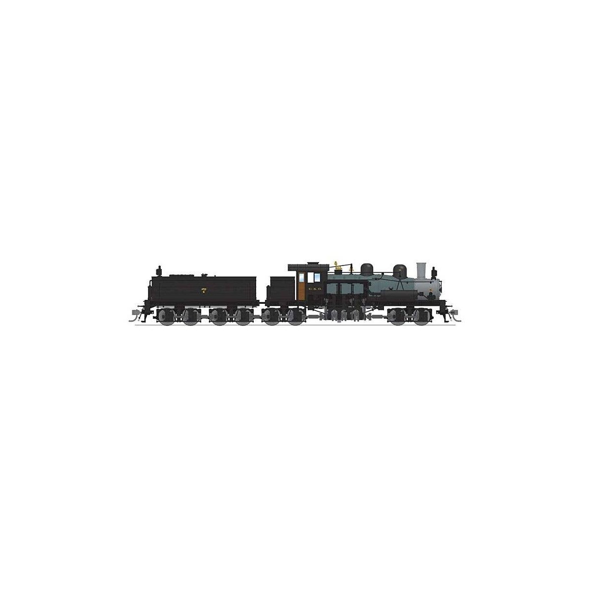 Class D 4-Truck Shay - Sound and DCC - Paragon4(TM) -- Chesapeake & Ohio 7 (As-Delivered, gray, black, graphite), HO, Broadway L