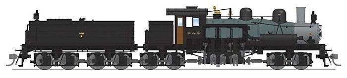 Class D 4-Truck Shay - Sound and DCC - Paragon4(TM) -- Chesapeake & Ohio 7 (As-Delivered, gray, black, graphite), HO, Broadway L