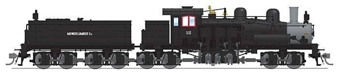 Class D 4-Truck Shay - Sound and DCC - Paragon4(TM) -- Mower Lumber Co. 12 (black, graphite), HO, Broadway Limited Imports 7822
