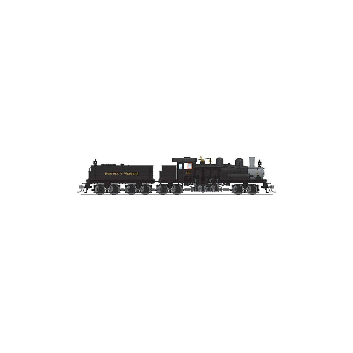 Class D 4-Truck Shay - Sound and DCC - Paragon4(TM) -- Norfolk & Western 156 (black, graphite), HO, Broadway Limited Imports 781