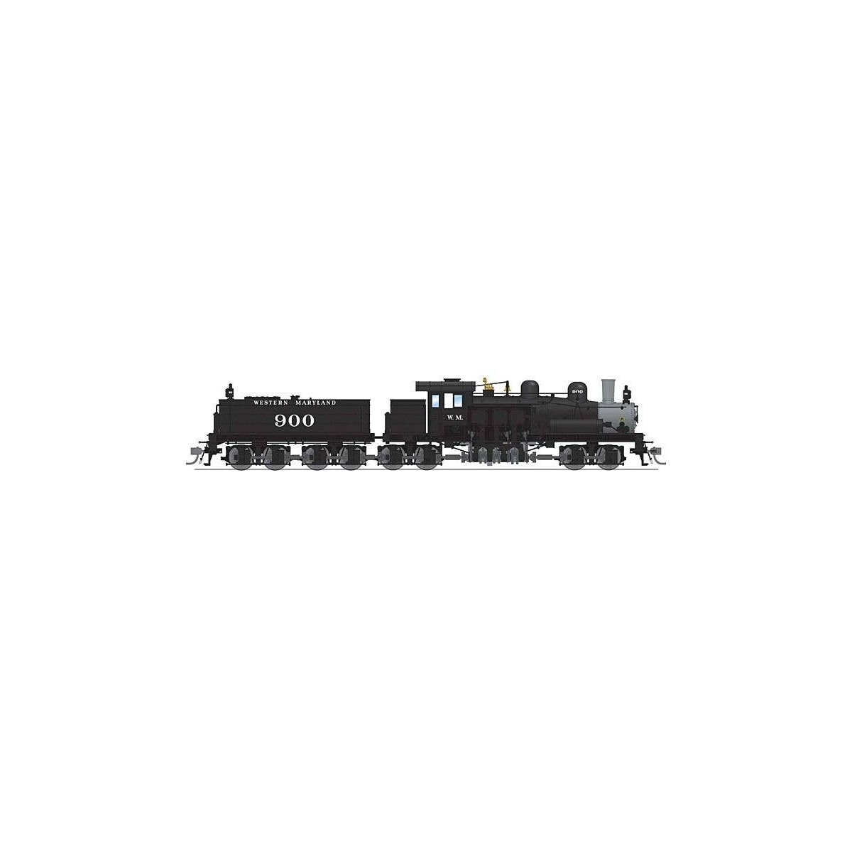 Class D 4-Truck Shay - Sound and DCC - Paragon4(TM) -- Western Maryland900 (black, graphite, Tuscan), HO, Broadway Limited Impor