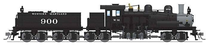 Class D 4-Truck Shay - Sound and DCC - Paragon4(TM) -- Western Maryland900 (black, graphite, Tuscan), HO, Broadway Limited Impor