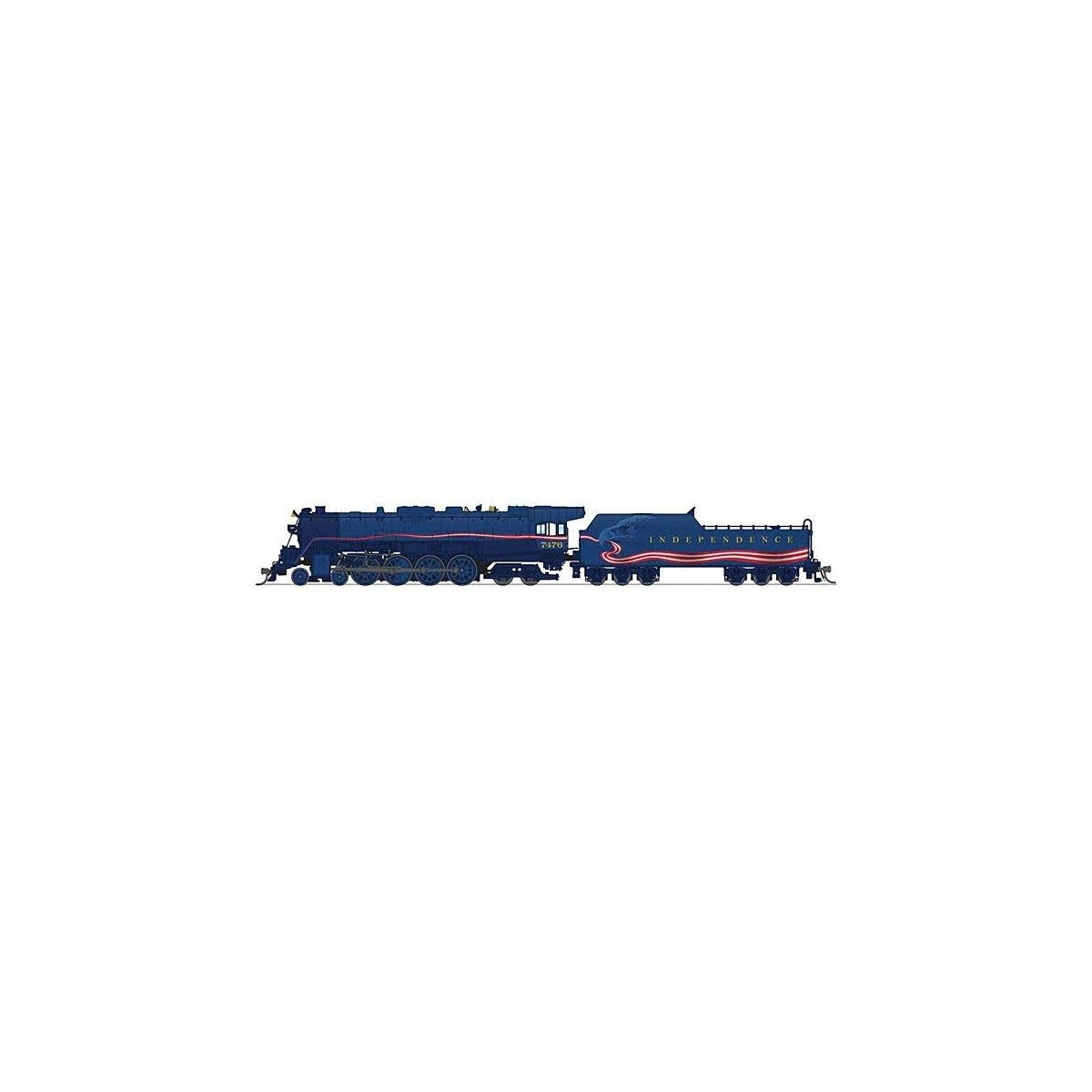RDG Class T-1 4-8-4 - Sound and DCC - Paragon4(TM) -- Independence Day 7476 (Fantasy Scheme blue, black, red, white), N, Broadwa