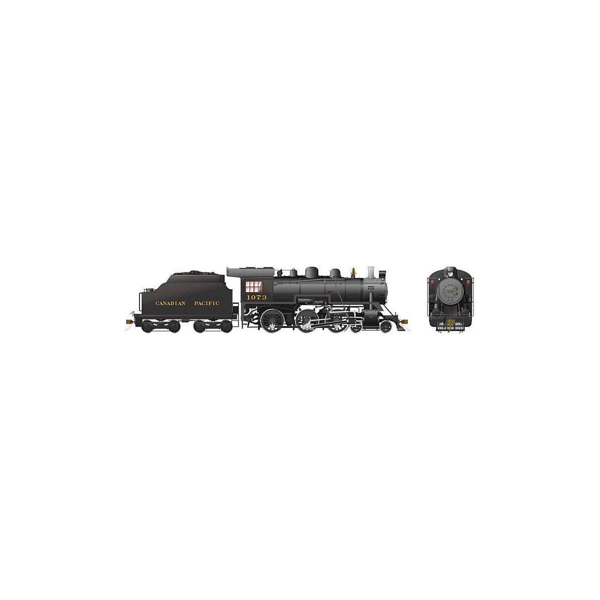 Class D10k 4-6-0 - LokSound and DCC -- Canadian Pacific 1073 (black, graphite), HO, Rapido Trains Inc 602506