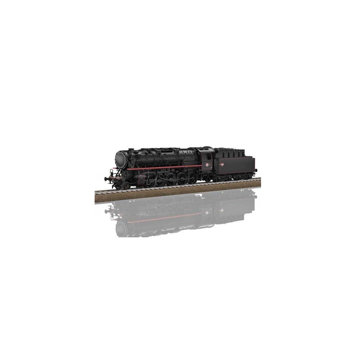 Class 150 X 2-10-0 w/Coal Tender - Sound & DCC -- French State Railways SNCF 150 X 192 (Era III 1958, black, red), HO, Trix 2574